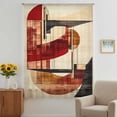 thumbnail image 3 of Burnt Orange Abstract Sheer Curtains 84 Inches Long, Modern Geometric Art Light Filering Curtains, Breathable Simi Curtain Privacy Drapes for Living Room Bedroom Lightweight Window Treatment, 3 of 9