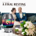 thumbnail image 4 of JAGASY Telescope Funeral Keepsake Urns for Ashes for Women, Blue Small Urn for Ashes Adult Male, Pine Trees Decorative Urns for Father, Aurora Borealis Cremation Urn for Mother, (3 Inch), 4 of 7