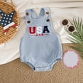 thumbnail image 2 of enyan 4th of July Infant Baby Girls Romper Independence Day Outfit Newborn 3 6 12 18 Months Girl Jumpsuit Overall Light Blue,3-6 Months, 2 of 4