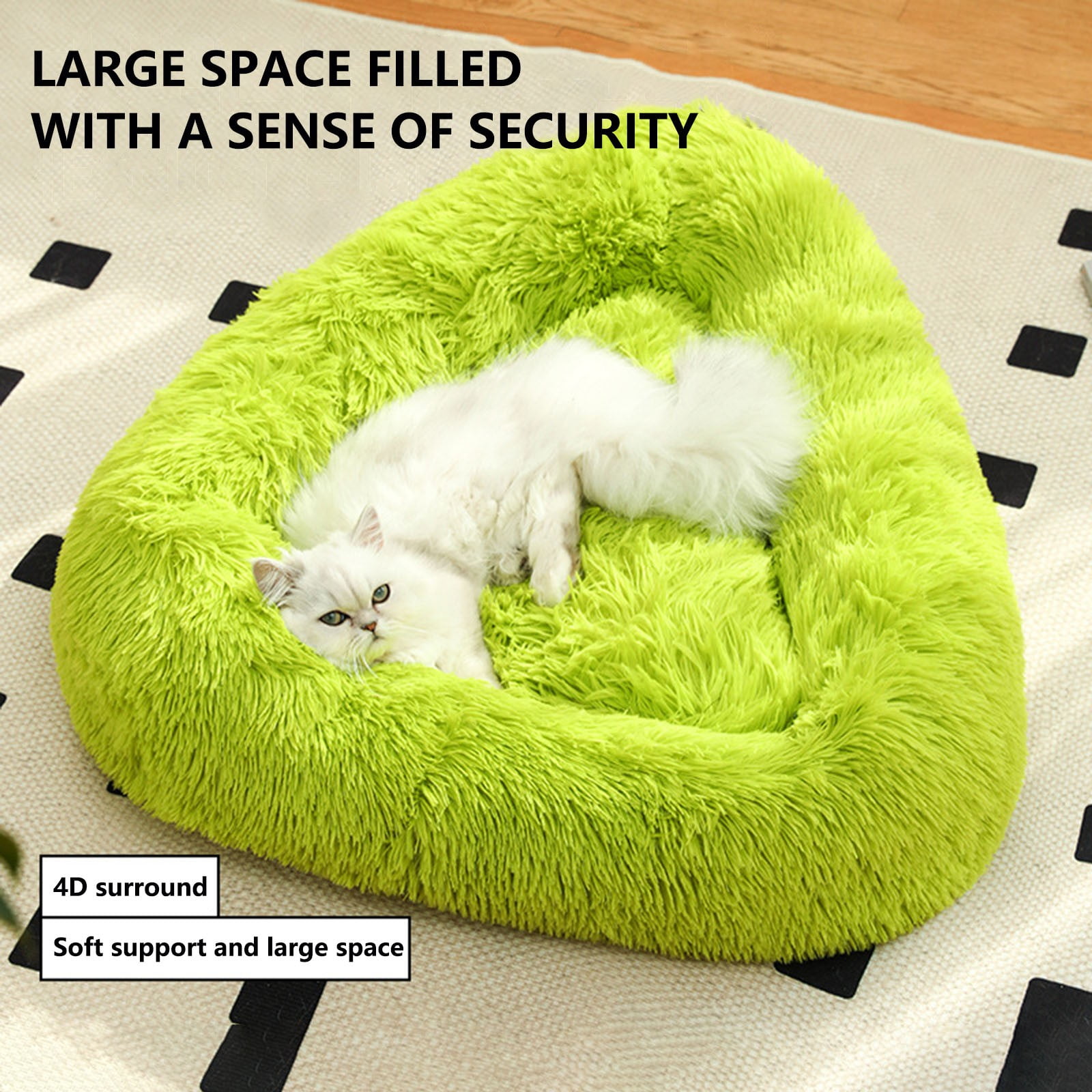 Matoen Medium Small Dog Bed Washable - Triangle Pet Bed for Indoor Cats with Bolster Soft Cuddle Bed for Puppies with Slip-Resistant Bottom, 27.5 inches
