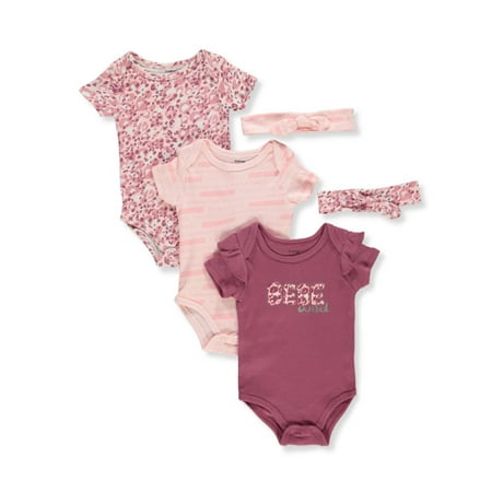 

Bebe Baby Girls 5-Piece Headbands & Bodysuits Set - burgundy 3 - 6 months (Newborn)