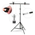 thumbnail image 3 of Andoer 1 * 2m/3.2 * 6.5ft T-Shape Backdrop Stand Background Bracket Kit Aluminum Alloy Material Heavy Duty Portable Adjustable Height for Photography Video Studio with Spring Clip Black, 3 of 7