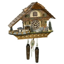 Hermle 16.5" Brown and Gray Moving Train Cuckoo Wall Clock
