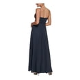thumbnail image 2 of DKNY Robe Formelle pour Femmes Bleu Marine Froncée à Fermeture Éclair Doublée à Bretelles Spaghetti à Col en V Pleine Longueur 12, 2 of 4