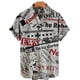 thumbnail image 4 of Camisa retro de manga corta para hombre, periódicos antiguos impresos en 3D, diseño de botones informal y moderno para ropa de calle y hogar, 4 of 5