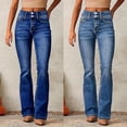 thumbnail image 2 of 2026 New Retro Stretch Denim Jeans for Women, Washed and Slightly Flared Pants, 2 of 5