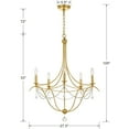 thumbnail image 5 of Crystorama Metro 5 Light Antique Gold Chandelier Bottom Crystal Ball - 27.5'' W x 33.5'' H, 5 of 5