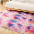 thumbnail image 2 of Alfombra de pelo largo con efecto tie dye, alfombra gruesa y encriptada con degradado para sala de estar, dormitorio, cabecera, alfombra para cabecera, 2 of 5