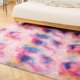 thumbnail image 3 of Alfombra de pelo largo con efecto tie dye, alfombra gruesa y encriptada con degradado para sala de estar, dormitorio, cabecera, alfombra para cabecera, 3 of 5