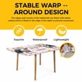 thumbnail image 4 of Spring Pig Table Cloths for 6 Foot Rectangle Tables, Butterfly Botanical Floral Pink Plaid Patio Waterproof Elastic Fitted Tablecloths, Washable Rectangular Table Cover for Camping, 4 of 8