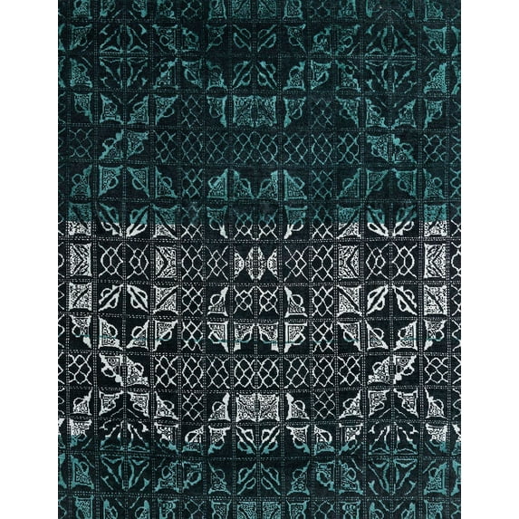 Ahgly Company Machine Washable Indoor Rectangle Abstract Green Area Rugs, 2' x 3'