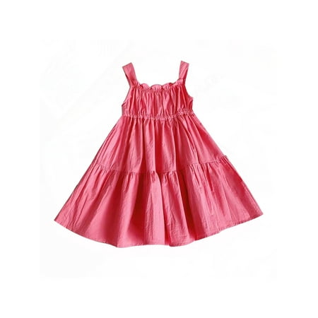 

Binpure Kids Baby Girls Fashion Sleeveless Solid Color Dress Stylish Dress