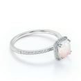 thumbnail image 3 of JeenMata Anillo de Compromiso de 1,75 Uds con Halo de Moissanita y Ópalo de Fuego de Talla Cojín en Oro Blanco de 18 K sobre Plata, 3 of 6