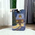 thumbnail image 2 of Christmas Tree Cozy Cabin in Snow Laundry Basket with Handles Foldable Laundry Hamper Freestanding Washing Bin 50L, 2 of 7