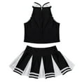 thumbnail image 4 of YONGHS Kids Girls Cheerleading Outfit Sleeveless Tops Pleated Skirt Set 6-16 Black 8, 4 of 7