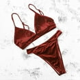 thumbnail image 4 of QLEICOM Womens Swimsuits Tummy Control Plus Size Swimsuit Coverup Contrast Panel Bikini Set Push-Up Swimwear Beachwear Swimsuit Red M, 4 of 7
