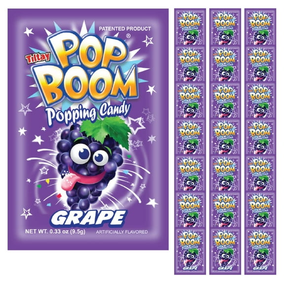Pop Boom Grape Popping Candy, 24 Ct, 8.04 oz / OU Kosher & Dairy Free