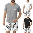 thumbnail image 7 of GERsome Mens Pajama Sets 2 Piece Short Sleeve Crewneck Tops and Shorts Lounge Sets Summer Soft Lightweight Nightwear M-3XL, 7 of 7