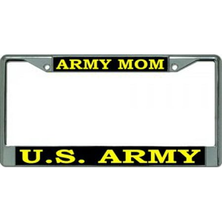 Army Mom Chrome License Plate Frame