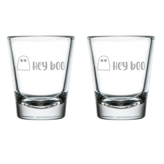 Set of 2 Shot Glasses 1.75oz Shot Glass Gift Ghost Hey Boo Halloween Funny