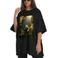 thumbnail image 4 of Plus Size Shirt for Women Black Tops for Women Oversized Short Sleeves Shirt for Women Fox T Shirt Crewneck Shirt for Women XL, 4 of 5