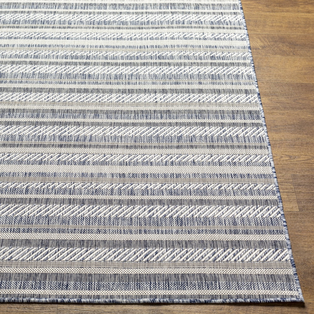 Livabliss Eagean Global Indoor/Outdoor Area Rug,8'10" x 12',Denim