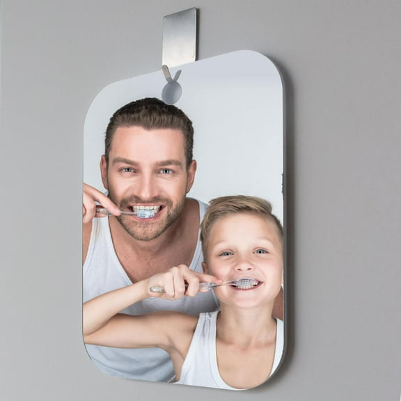 MODANU Fog-Free Travel Mirror, 6.7 x 7.5 inch Shatterproof Shower Mirror - Portable Wall Hanging Shower Mirror - Anti Fog Shave Mirror - Bathroom Washroom Travel