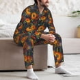 thumbnail image 7 of Fotbe Sunflowers Pattern Long Sleeve Pajama Set for Men,Sleepwear Set,2-piece Loungewear Set,Soft PJs Comfy Nightwear with Pockets-Large, 7 of 7