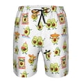 thumbnail image 3 of Pofeuu Kawaii Mexican Avocado Prin Men's Swim Trunks Quick Dry Bathing Suit Swimming Board Shorts Mesh Lining Beach Swimwear-Small, 3 of 6