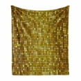 thumbnail image 1 of Geometric Soft Flannel Fleece Throw Blanket, Ombre Design with Mosaic Like Image with Square Details Artwork Print, Cozy Plush for Indoor and Outdoor Use, 50" x 60", Marigold and Yellow, by Ambesonne, 1 of 6