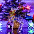 thumbnail image 4 of Ornativity Ornements de Renne de Noël Acrylique - Statues de Figurines de Cerf de Fête Claire avec Gui Vert et Baies Rouges Décorations de Table Pièce Maîtresse - Pack de 2, 4 of 4