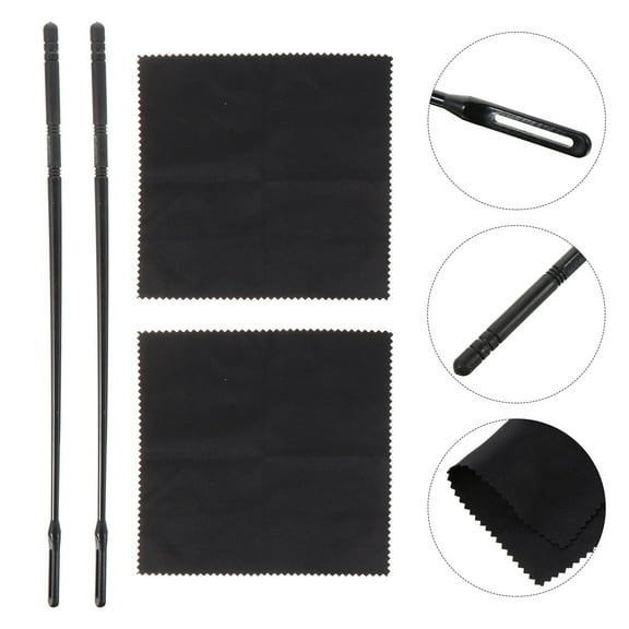 FOLOYORI 4Pcs Black Cotton Flute Cleaning Rod For Musicians Portable Design 13.6In