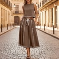 thumbnail image 2 of Women's 2 Piece Vacation Outfit Sleeveless Crop Top and Flowy Maxi Skirt Set, 2 of 8