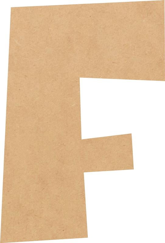 Unfinished Bold Wood Letter F, Craft Alphabet 8'' Tall MDF Wall Décor