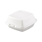 Dart Foam Hinged Lid Containers, 6 x 5.78 x 3, White, 500/Carton -DCC60HT1