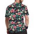 thumbnail image 2 of Wukai Green Tropical Leaves Print Men's Short-Sleeved Mesh T-Shirt,Quick-Dry Short Sleeve Workout T-Shirt-XX-Large, 2 of 8