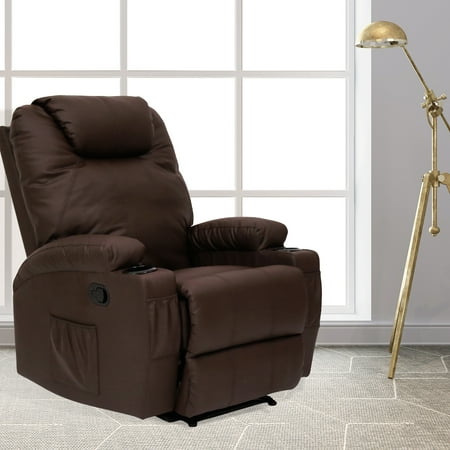 Kinbor Massage Recliner Leather Sofa Chair Ergonomic ...