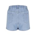 thumbnail image 6 of Bzhegqhd Fashion Women's Button Zipper Pocket Cowboy Pants Shorts Jeans Pants Waisted Roll Cuff Denim Comfortable Casual Wear, 6 of 8