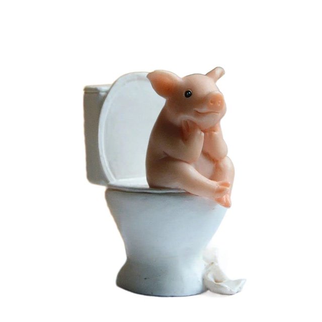 El mejor regalo Modelo de figuras de cerdo de resina en 3D, decoración hecha a mano.