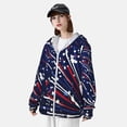 thumbnail image 3 of Fotbe Red White Blue Fireworks 1 Chaqueta con Protección Solar UPF 50+ para Hombre y Mujer, Camisa con Capucha y Bolsillos-XX-Large, 3 of 7