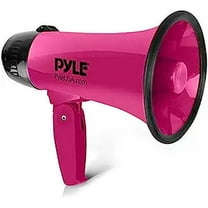 Pyle Portable Megaphone Speaker Siren Bullhorn, Compact & Battery Operated with 20 Watt Power, Pink