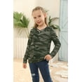 thumbnail image 6 of Sherrylily Kids Camouflage Stripe Long Sleeve Tops V Neck Criss Cross Tees Girls Casual Blouse（4-15T）, 6 of 7