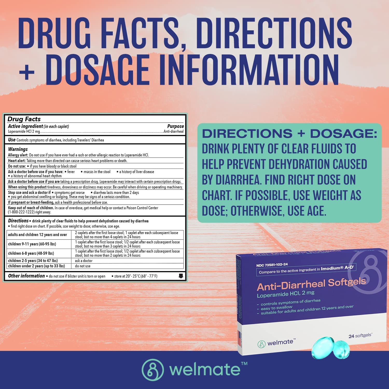 Welmate Anti-Diarrheal Sotfgels - Loperamide HCL 2 mg - Diarrhea Relief - 24 Count Blister Pack - image 5 of 6
