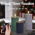 thumbnail image 2 of Rechargeable Flameless LED Pillar Candles–Luminous Real Wax Indoor Home Decor–Set of 3, Realistic Flickering LED Flame,Remote & Timer, USB-Rechargeable?Verdant & Ash Tones?, 2 of 5