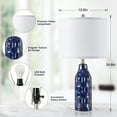 thumbnail image 4 of NATYSWAN 24.8" Ceramic Table Lamps Set of 2 for Nightstand - 3 Color Temperature&Bulbs Included, Bedside Lamps for Living Room Bedroom Home Office Table Decor, Navy Blue, 4 of 9