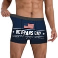 thumbnail image 2 of Salouo Happy Veterans Day Print Men's Boxer Briefs,Breathable Underwear Elastic Waistband Briefs for Men -Small, 2 of 8
