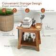 thumbnail image 2 of Giantex Shower Benches for Inside Shower, Foot Stool w/w/Handle Shower Head & Soap Holder, Brown, 2 of 7