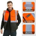 thumbnail image 5 of ProtectX Safety Winter Vest for Women Men, High Visibility Reflective Vest, Insulated Construction Workwear, Wind Resistant,Waterproof, Orange, X Large, 5 of 9