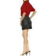 thumbnail image 4 of HAPPY BAY Women's Casual Blouses Shirt Solid Blouse Short Sleeve Button Down Dress Tee Shirts Hawaiian Tops for Women XL plus-size Solid, Red, 4 of 5