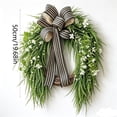 thumbnail image 3 of Bcylexb Spring Summer Wreaths for Front Door, 19.7" Greenery Door Wreaths Faux Fern Leaves Wreaths with Bow for Outdoor Porch Wall Decor, 3 of 7